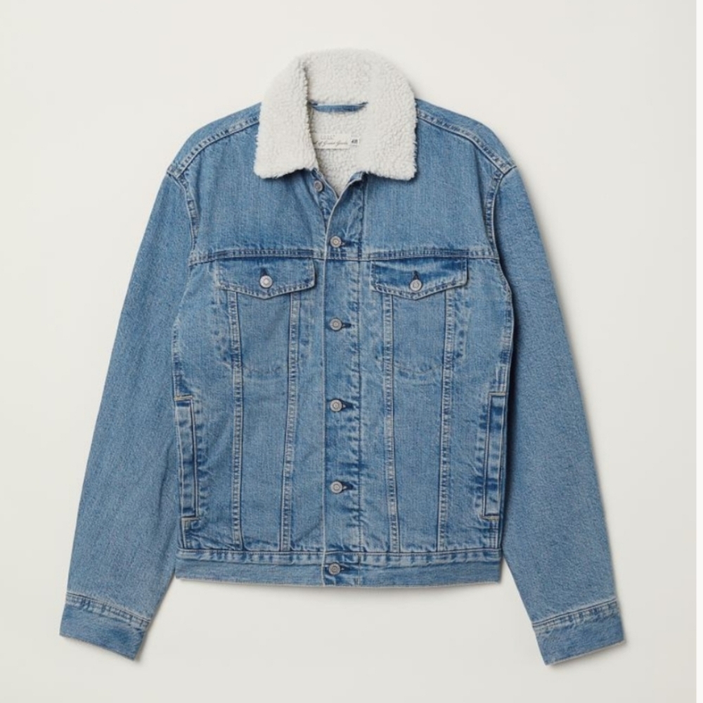 Demin jacket, lined shearling